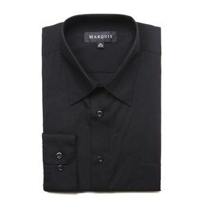 6X Marquis Signature Black Long Sleeve Dress Shirt 6XL Size 24 36/37